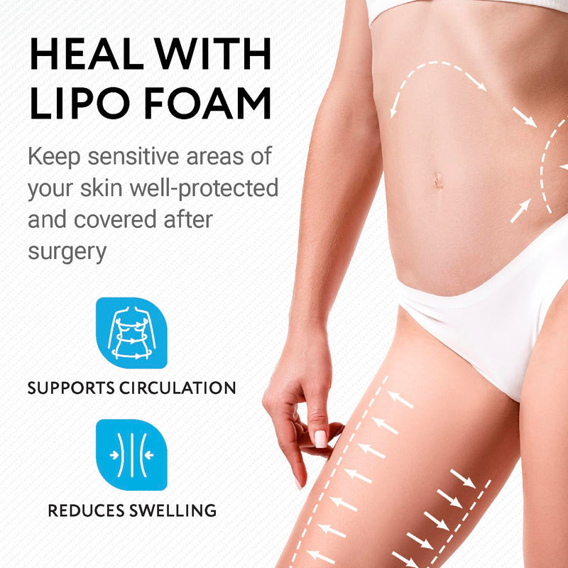 [Australia] - IMPRESA White Liposuction Foam Pads - 3 Pack - Aftercare for Liposuction, Tummy Tuck Surgery, and C-Sections - Great to Use with Post Surgery Compression Garments or Medical Corset (8 x 11 x 0.5 in) 