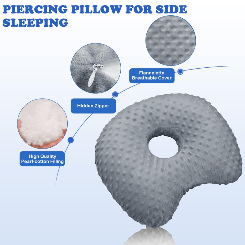 [Australia] - Ear Piercing Pillow with an Hole for CNH/Piercing Healing, Pain Relief, Anti-Pressure Sores,Soft Washable Cotton-Polyester(Purple) Purple 