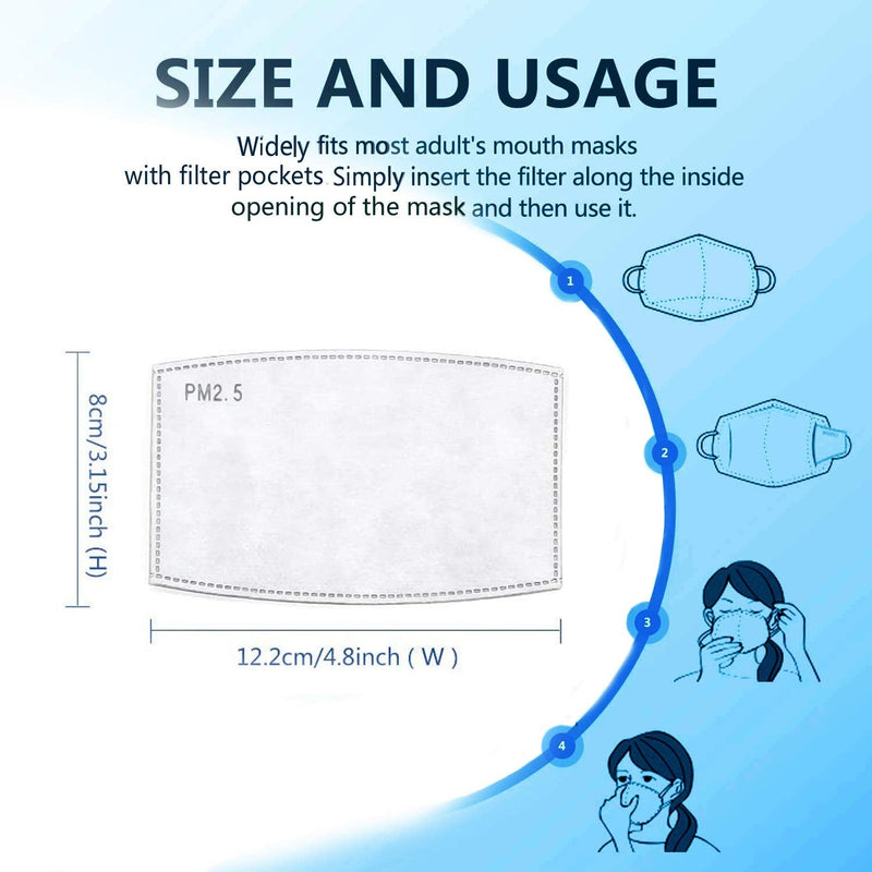 [Australia] - 50 PCS PM 2.5 Filters Activated Carbon Filter Replaceable (50 pcs) 