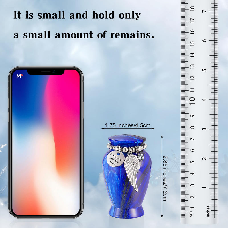 [Australia] - Dletay Small Urns for Human Ashes 2.85 Inch Mini Cremation Urns for Mom Dad Aluminum Keepsake Urns for Ashes Mini Keepsake Sharing Urns-Navy Blue Navy Blue 