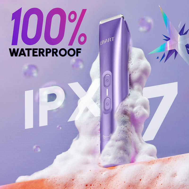 Bikini Trimmer for Women Dual Head - IPX7 Waterproof & Painless Electric Razors for Beauty, Pubic Hair, Face, Legs & Underarms– Portable Cordless Shaver with Fast Charging (Purple) Voyager Violet