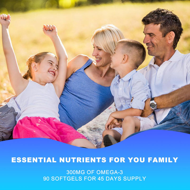 [Australia] - Fish Oil Softgels 1000mg Omega-3 Supplements Fatty-Acids - 90 Softgels Adult Essential Supplement Supports Heart Health 90Count 