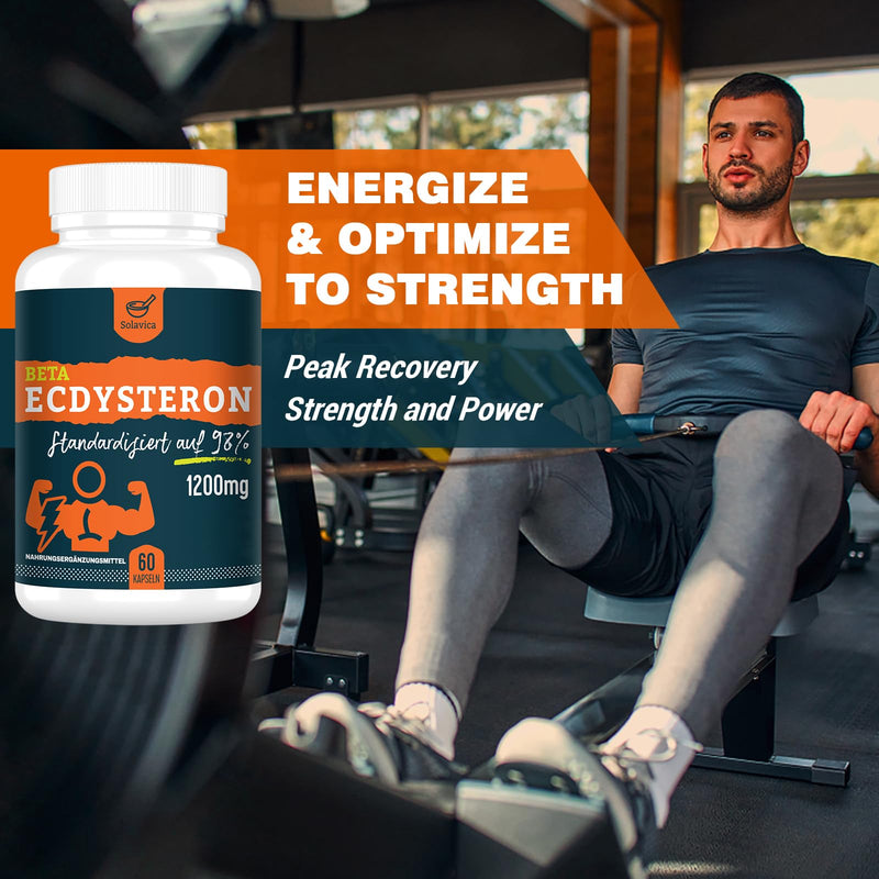 [Australia] - Beta Ecdysterone Supplement 1200 mg per Serving - 98% Maximum Purity of Ecdysterone 60 Count 60 Count (Pack of 1) 