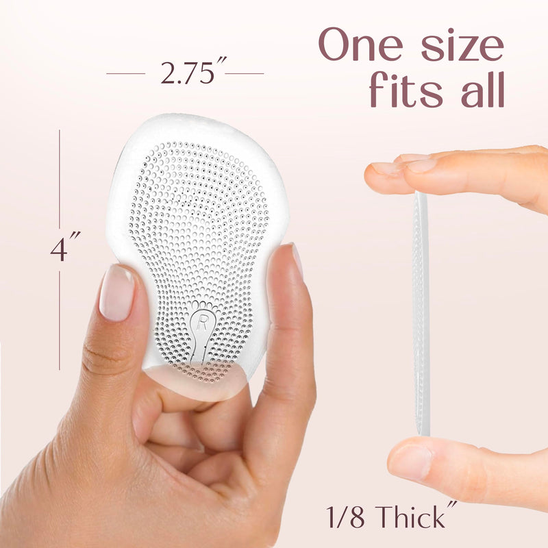 [Australia] - Metatarsal Foot Pads for Women (4 Pads) Cushioned High Heel Inserts for Ball of Foot Pain Relief (Clear) Clear 4 