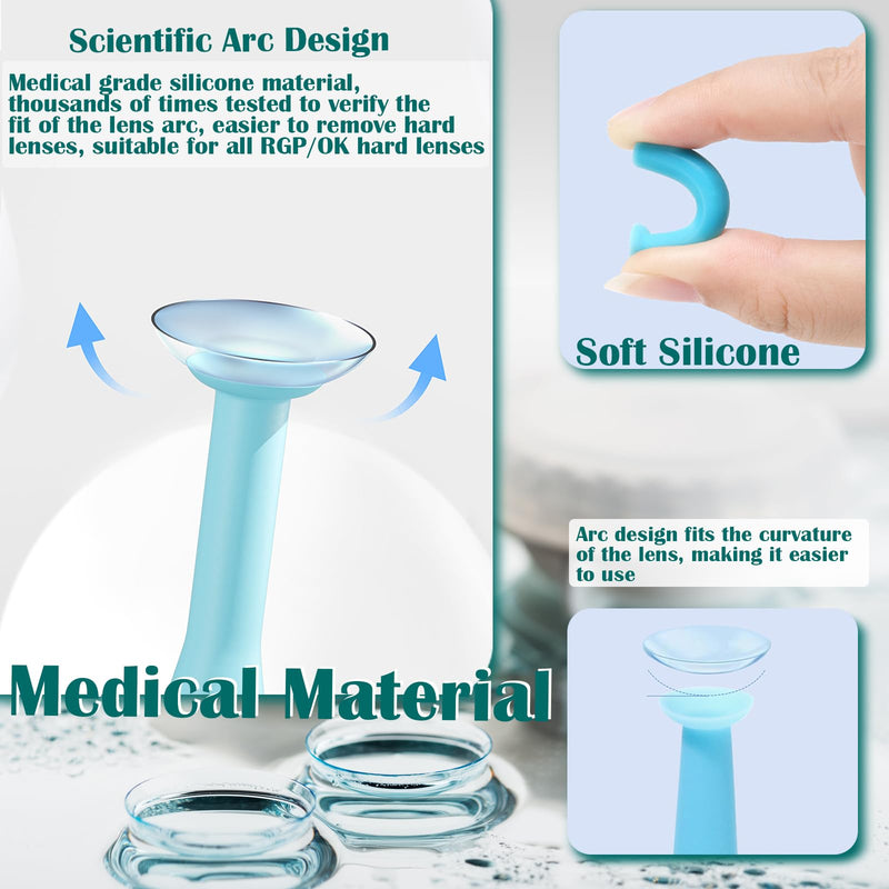 [Australia] - 12PCS Hard Contact Lens Remover Tool with Storage Box Eye Care Inserts Removes Reusable Suction Cup Remover Contact Plunger Eye Contact Remover for RGP/OK/Scleral Lenses green 12pack 
