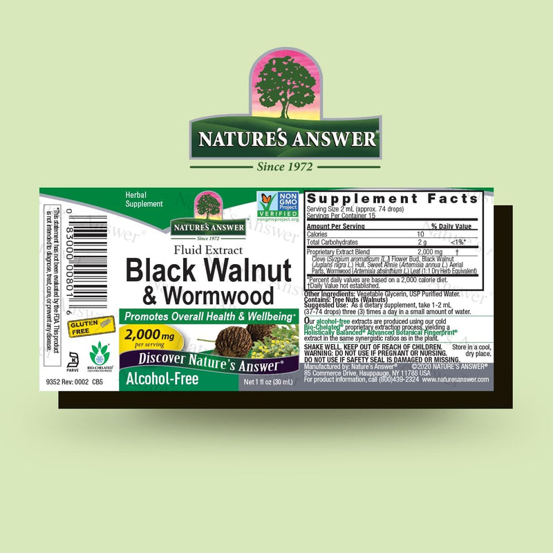 NatureAnswer Black Walnut & Wormwood 30ml