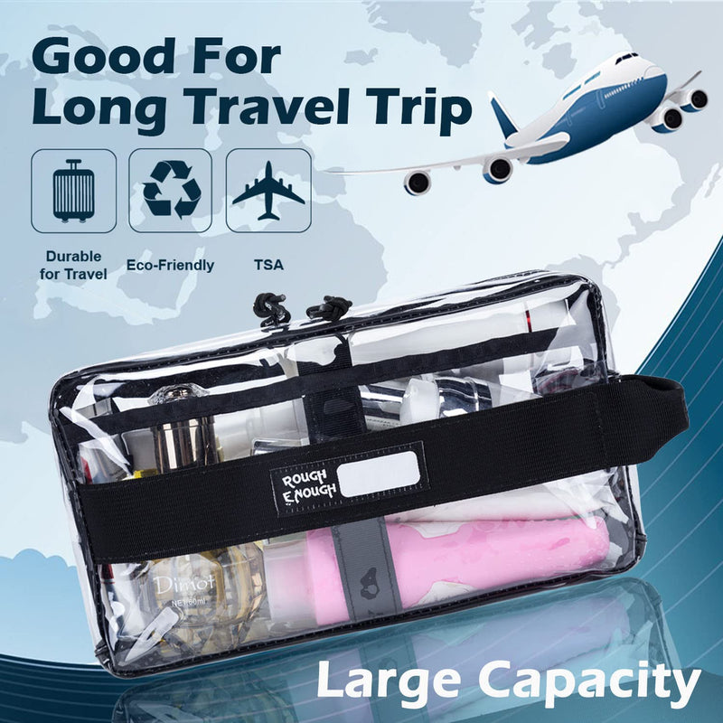 Rough Enough Clear Toiletry Bags for Traveling Toiletries Makeup bag Travel Cosmetic Bags for Women and Men