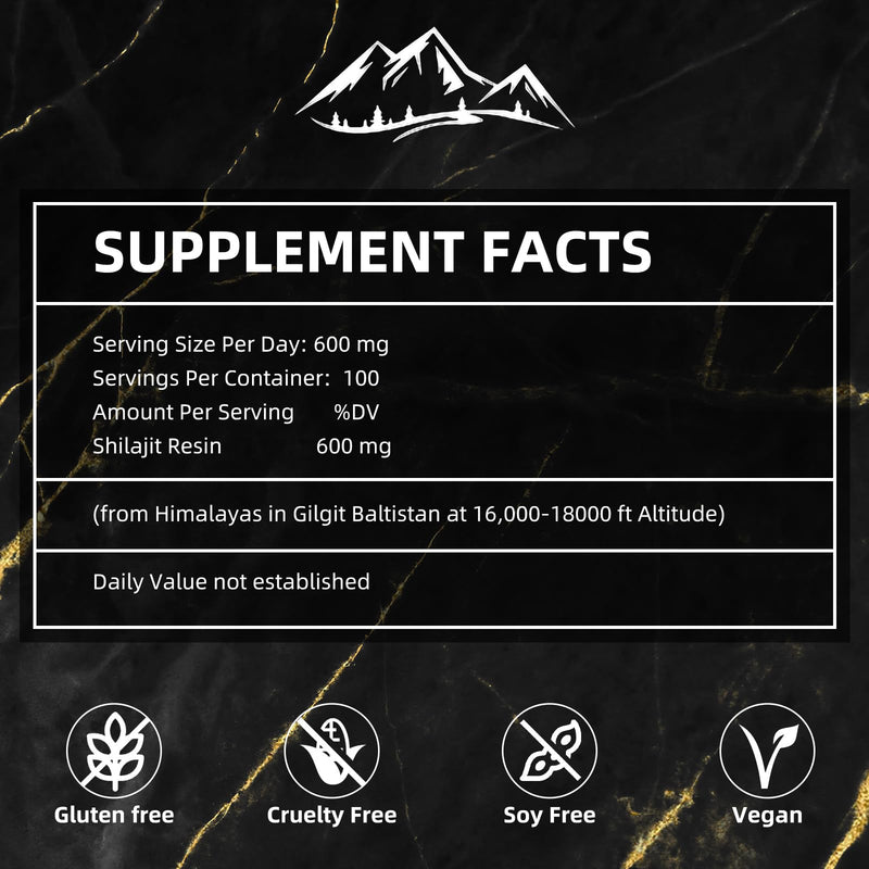 [Australia] - Shilajit Pure Himalayan Organic, High Potency Gold Grade Himalayan Natural Shilajit Resin for Men & Women, Trace Minerals & Fulvic Acid, Energy Supplement & Immune Support, with Lab Test Report (50G) 