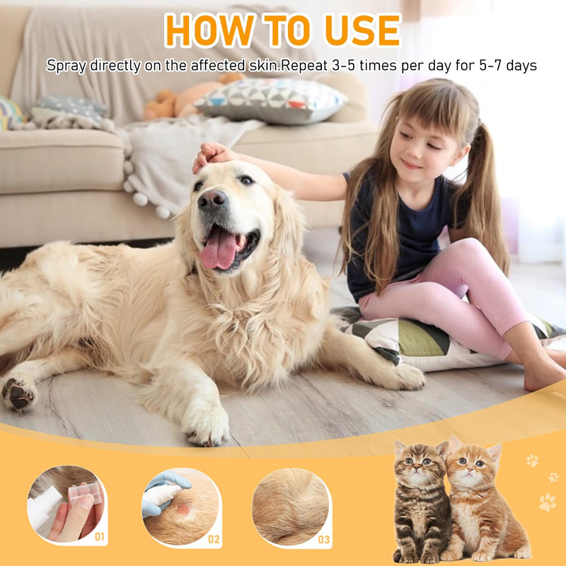 Pet Skin Sprays for Dogs & Cats,Pet Skin Care Spray, Nature Soothing Spray for Clean and Soft Skin, Pet Skin Treatment Spray for All Animals (2Pcs) - PawsPlanet Australia