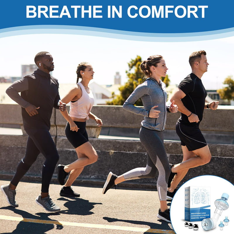 [Australia] - Breathing Trainer, Non-Measuring Exerciser, FSA and HSA Eligible Portable Breathing Training Device with 2 Filters to Develop Respiratory Muscles and Strengthen Capacity 