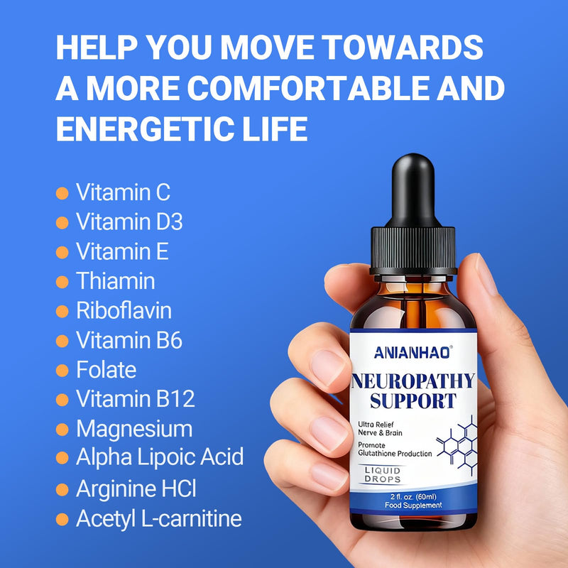 Alpha Lipoic Acid 600mg Liquid Drops for Neuropathy, Advanced 12-in-1 Stabilized R-ALA Supplement w. Benfotiamine Acetyl L-Carnitine Vitamin C E for Antioxidant Nerve Brain Energy Health