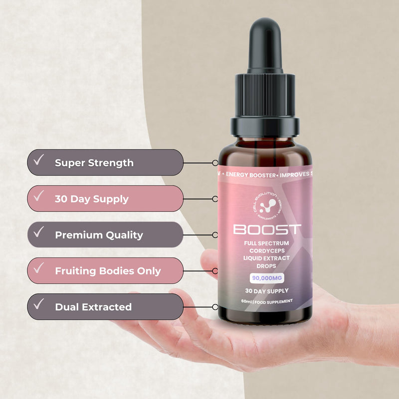Cordyceps Full Spectrum Liquid Mushroom Drops Supplement, Super Strength 90,000mg (15:1), Energy Booster & Improves Performance, Natural & Suitable for Vegans & Vegetarians