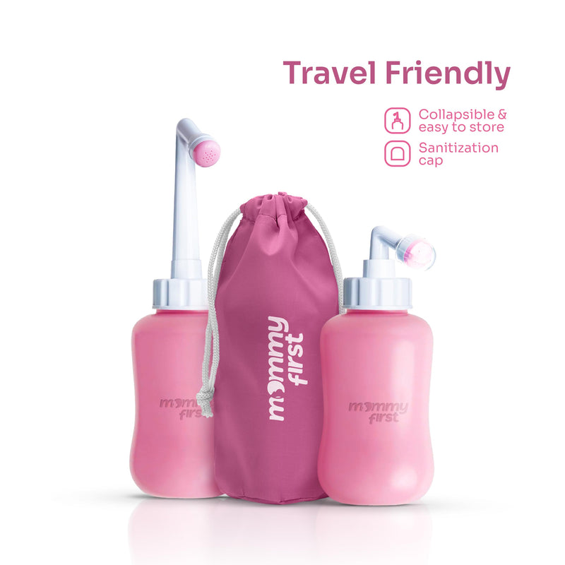 [Australia] - Peri Bottle for Postpartum Care from Mommy First™ | Upside Down Bottle for Perineal Cleansing and Recovery | Portable Bidet | Postpartum Essential | Baby Pink 12.2 OZ 12.2 Ounce 