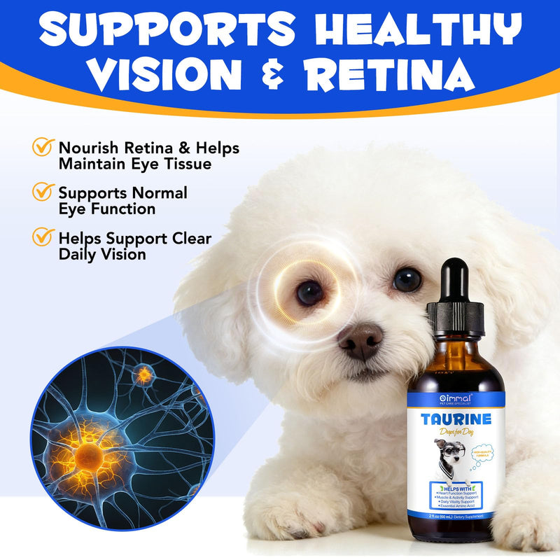 Taurine for Dogs Taurine Supplements for Dog Natural Amino Acid for Heart Health, Longevity, Digestive Health & Vision Pet vitamins and Supplements 60ml