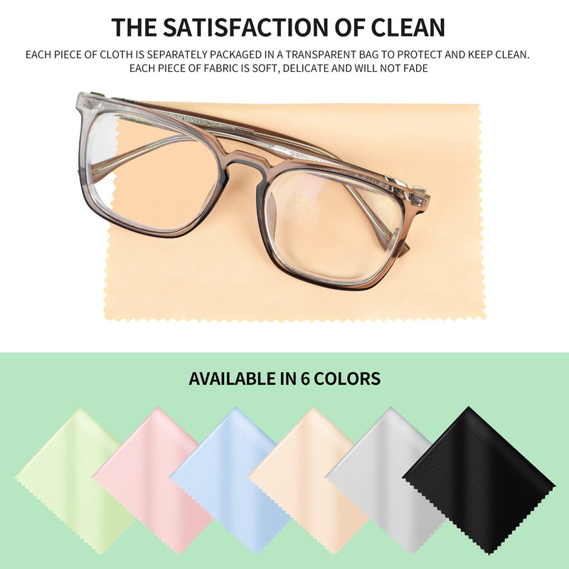 [Australia] - 18 Pack Microfiber Cleaning Cloths (7" x 6") Multicolor Glasses Cleaning Cloth for Eyeglasses, Camera Lens, Cell Phones, Laptops, LCD TV Screens and More 18 Pack 6" x 7" 