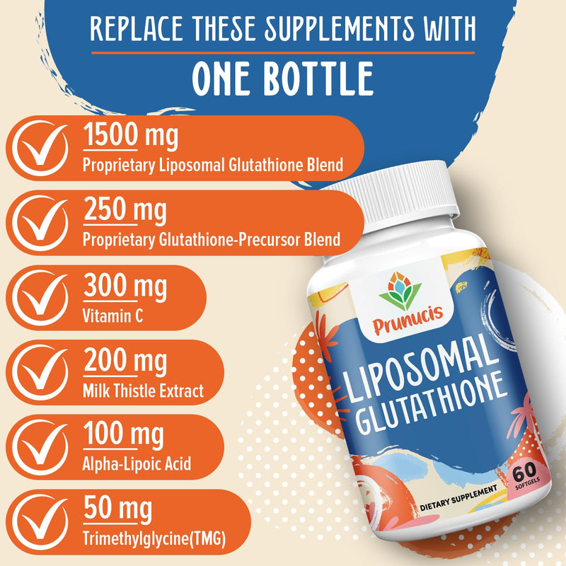 [Australia] - 2400MG Liposomal Glutathione, with Vitamin C, Milk Thistle & Alpha-Lipoic Acid, Master Antioxidants, Pure Reduced L-Glutathione - Immune System, Cell Repair, Energy, High Absorption, 120 Softgels 60 Count (Pack of 2) 