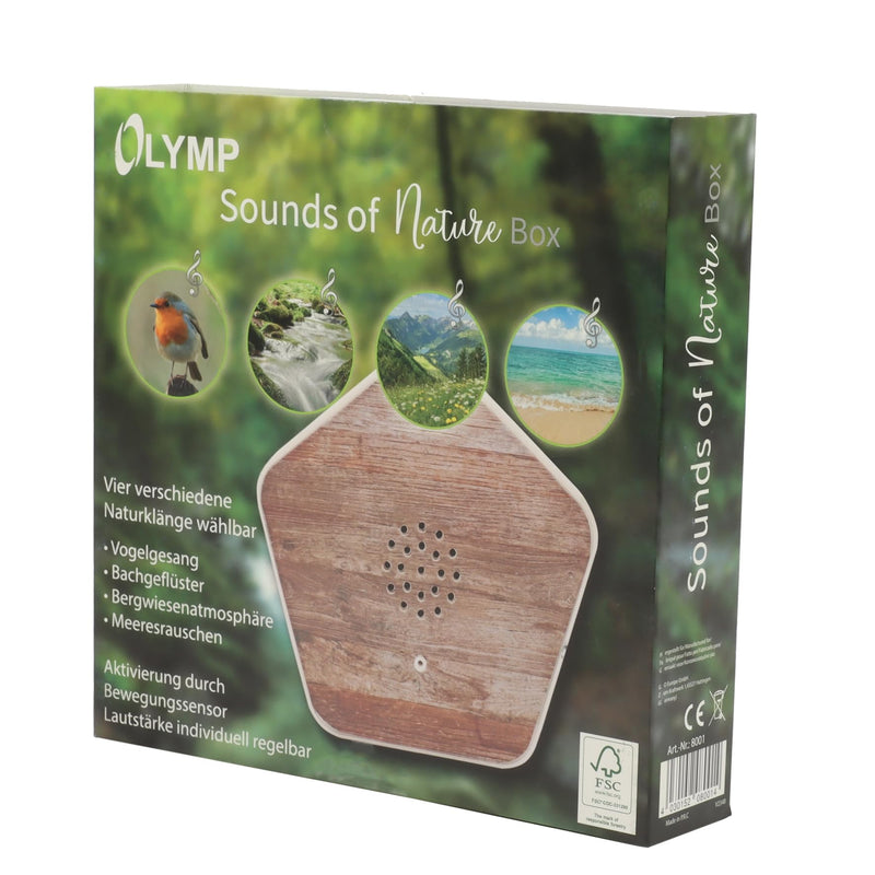 [Australia] - Olymp Sounds of Nature Box | Natural sounds for relaxation & peace | Soundbox with bird song, whispering streams, mountain meadows, the sound of the sea | Music box with motion sensor & individual volume control 