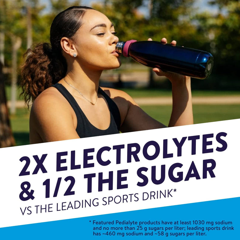 [Australia] - Pedialyte Fast Hydration Electrolyte Powder Packets, Fruit Punch, Hydration Drink, 8 Single-Serving Powder Packets 