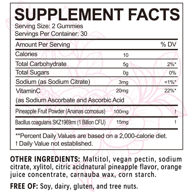 Premium Feminine Balance Gummies & PH Balance Gummies for Women | Immune Support & Healthy Odor & Flora - Vegan,Non-GMO - Hawaiian Pineapple,60 Count