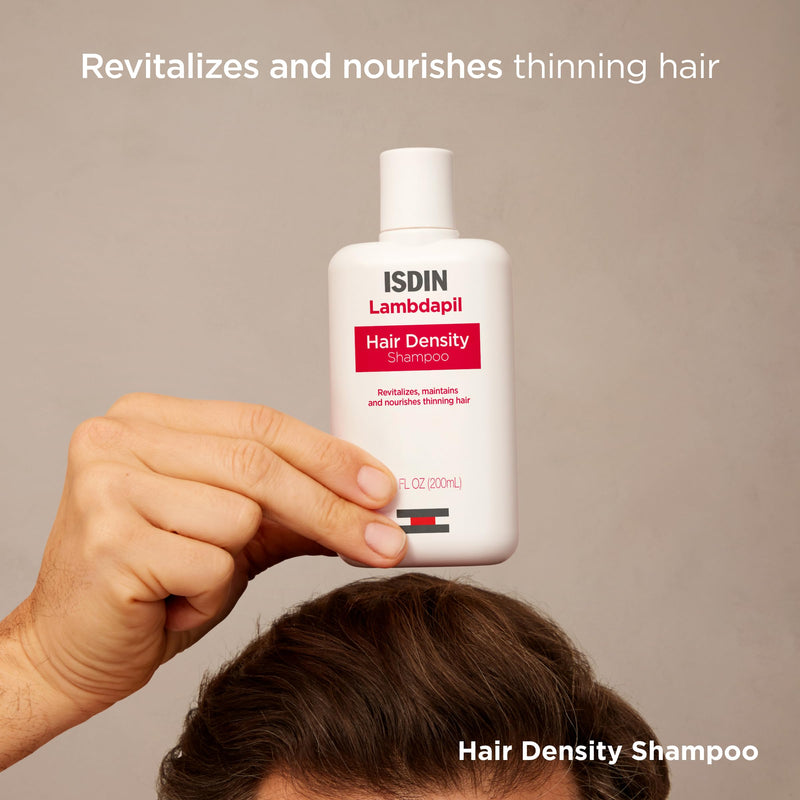 ISDIN Lambdapil Volumizing Density Shampoo for Thinning Hair, 6.7 fl oz | Revitalizes & Nourishes, Boosts Volume, Promotes Thicker-Looking Hair, D-Biotin, Dermatologist Recommended