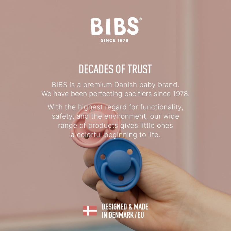 [Australia] - BIBS Pacifiers - De Lux Collection | BPA-Free Baby Pacifier | Made in Denmark | Set of 2 Ivory/Sage Color Premium Soothers | Size One Size 2 Count (Pack of 1) 