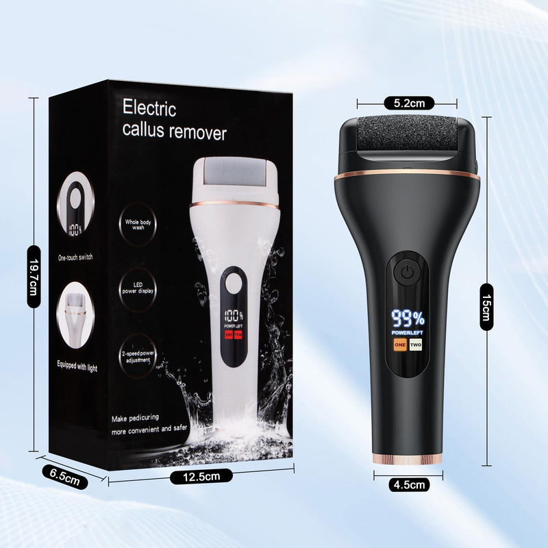 [Australia] - Callus Remover Electric - Callus Removal Foot Electric - Callus Planer Electric Feet with 2 Gears, IPX7 Waterproof Callus Remover for Cracked Heels, Dead Heels, Callus Removal Black 