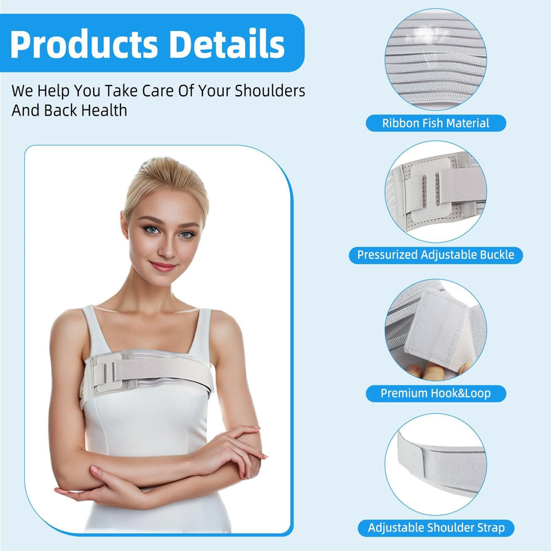 Rib Brace for Women,Breathable Men Rib Compression Wrap for Cracked Ribs and Broken Rib,Chest Binder and Rib Protector (Medium) Medium