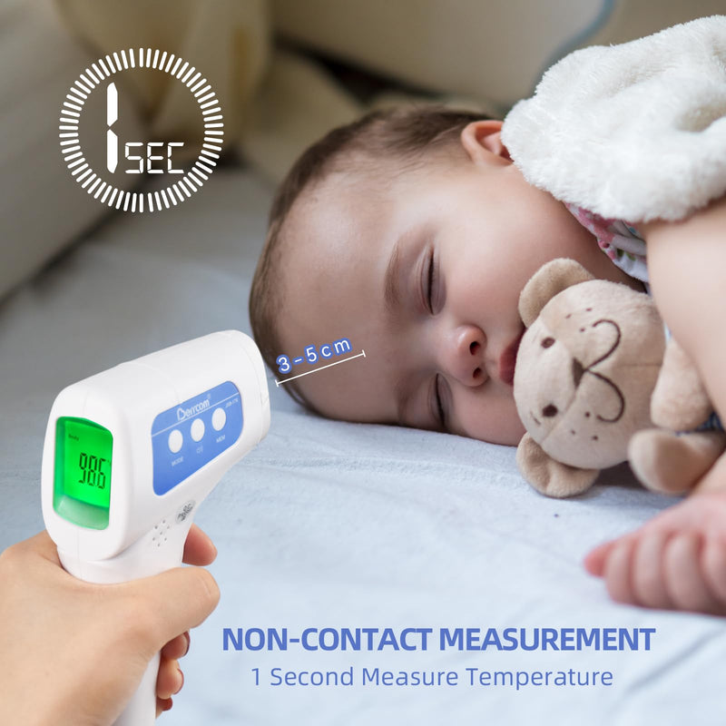 [Australia] - Berrcom Non Contact Forehead Thermometer Digital No-Touch Infrared Thermometer 3 in 1 for Adults and Kids Fever Check Thermometer Temperature Gun for Baby JXB-178-FBA 