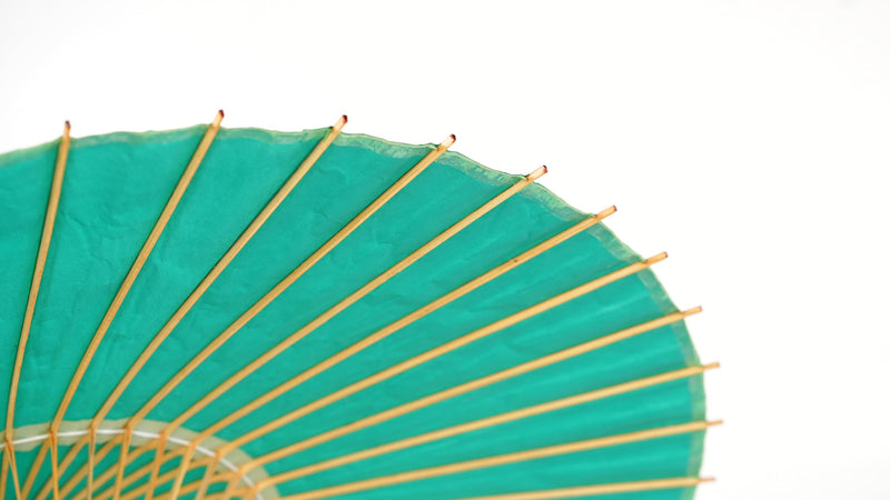 Asian Home Rainproof Handmade Japanese Oiled Paper Umbrella Parasol 41.7inch Pale Green