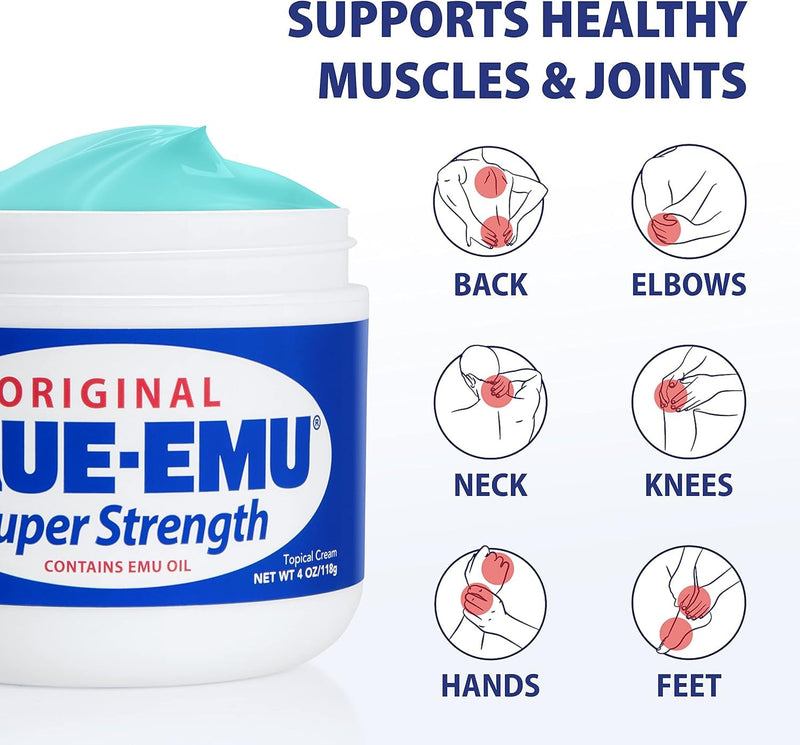 BLUE-EMU Original Super Strength Cream, Daily Muscle & Joint Support, 12 oz | Supports healthy muscles and joints with glucosamine & MSM. Safe to use daily on arms, legs, back, hips, knees, and more.