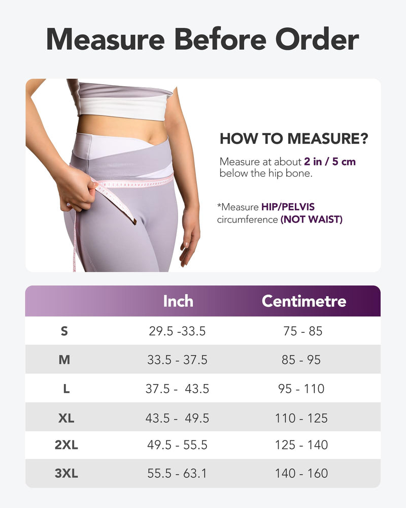 [Australia] - Fitomo Sciatica Bandage, SI Belt with Additional Support Rods, Sacroiliac Belt for SI Joints, Pain Relief, Sciatica, Pelvis, Leg, Hip, Lower Back Pain, Hip Compression Wrap XL 