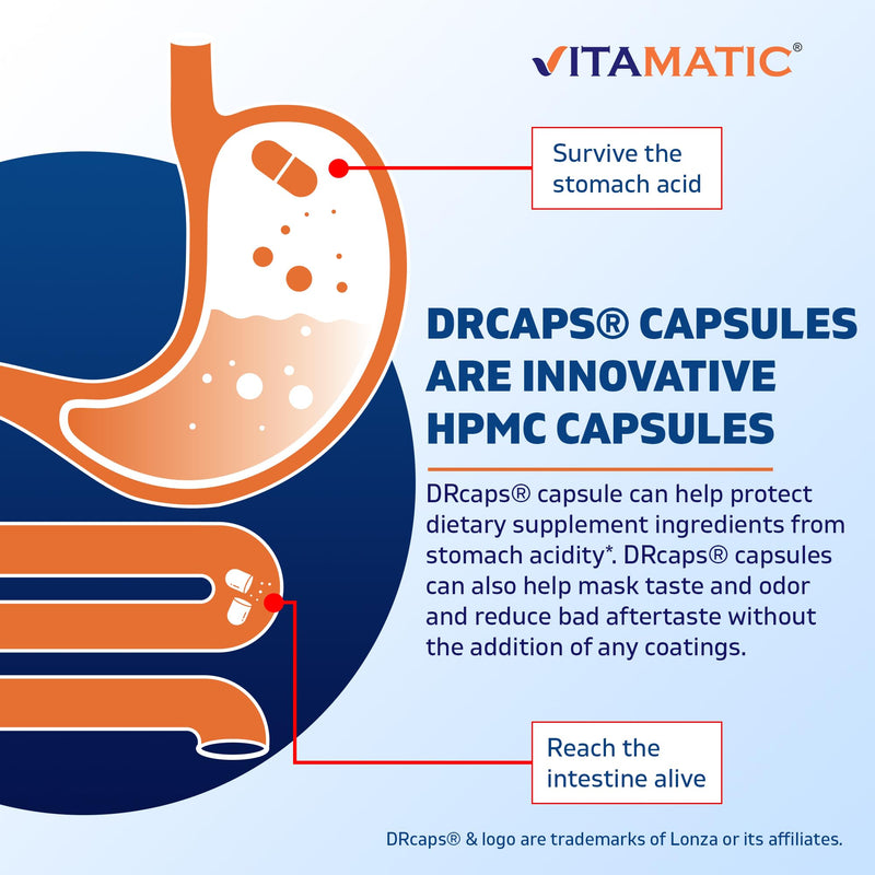 [Australia] - Vitamatic Lactobacillus Salivarius 2 Billion per DR Capsule - 60 Count - Digestive Support - Made with Prebiotic Inulin Fiber (1 Bottle) 1 Bottle 
