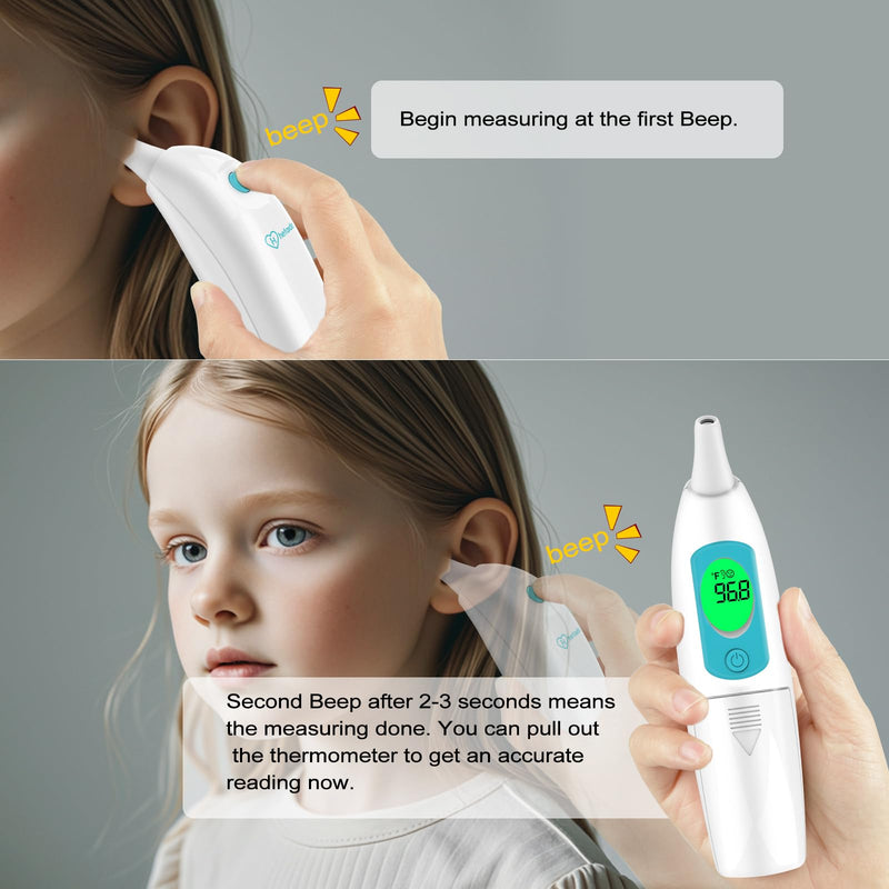 [Australia] - Ear Thermometer for Adults and Kids, Digital Thermometer with Fever Alarm and Instant Accuracy Readings, Infrared Thermometer Gun for Infants, Baby Thermometer, Fast, Reliable 