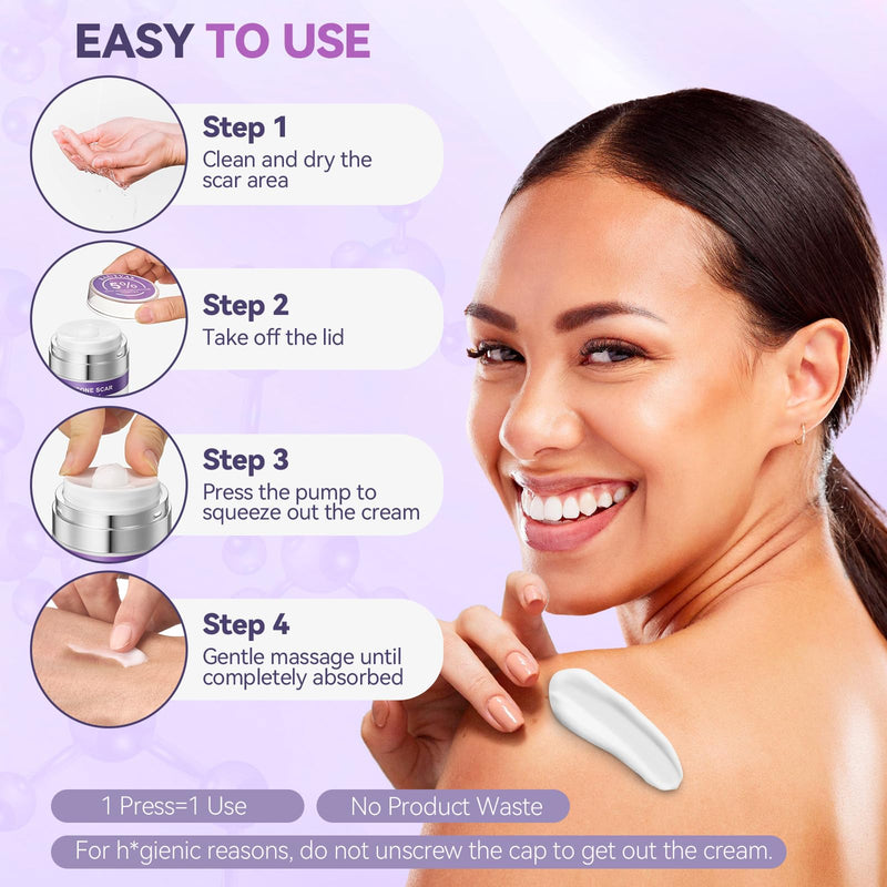 [Australia] - Advanced Scar Cream, Silicone Scar Gel for Old and New Scars, Scar Removal Cream for Surgical Scars, Stretch Marks, C-Section, Keloids, Injury, Acne, and More 1.7 oz(50ml) 