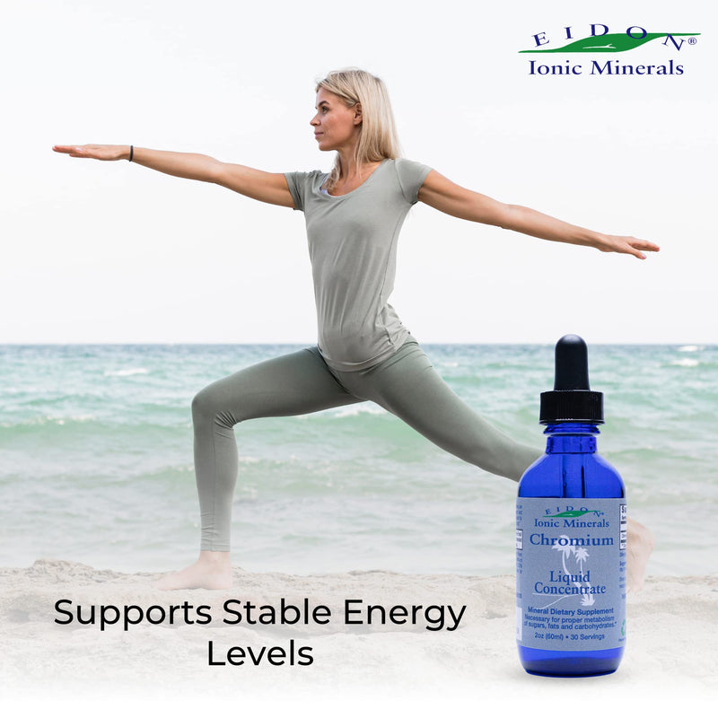 [Australia] - Eidon Ionic Minerals Liquid Chromium Concentrate - Ionic Chromium Supplement Drops, Supports Stable Energy Levels, All-Natural, No Sugar Added, No Preservatives or Additives - 2 oz 