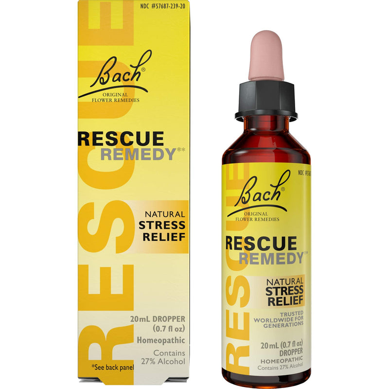 Bach RESCUE REMEDY Dropper 20mL, Natural Stress Relief, Homeopathic Flower Essence, Vegan, Gluten & Sugar-Free, Non-Habit Forming 20mL (Original Formula)