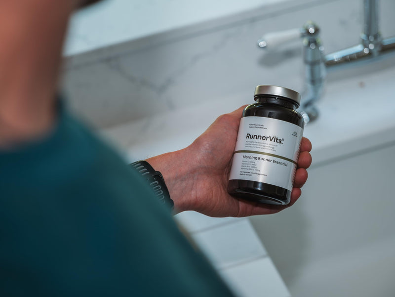 Morning Runner Essential Supplement, Vitamin D3, K2, B12 & Vitamin C, 120 Capsules, Made in the UK