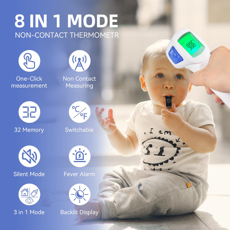 [Australia] - Berrcom Non Contact Forehead Thermometer Digital No-Touch Infrared Thermometer 3 in 1 for Adults and Kids Fever Check Thermometer Temperature Gun for Baby JXB-178-FBA 