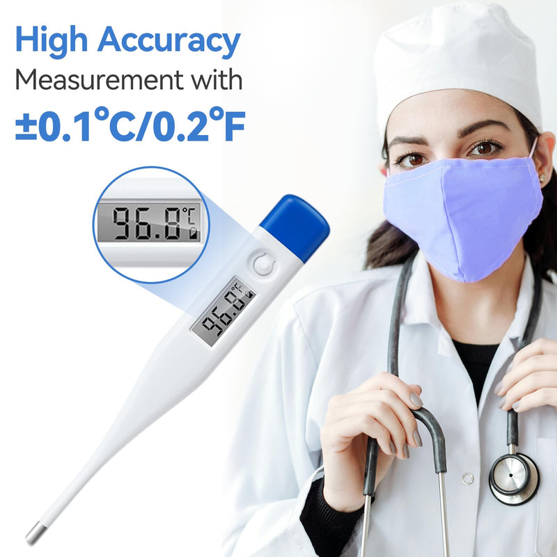 [Australia] - Berrcom Digital Thermometer for Adults, Kids, and Babies, Oral Rectal Underarm Medical Thermometer with Fever Alarm and C/F Switchable DT-007 