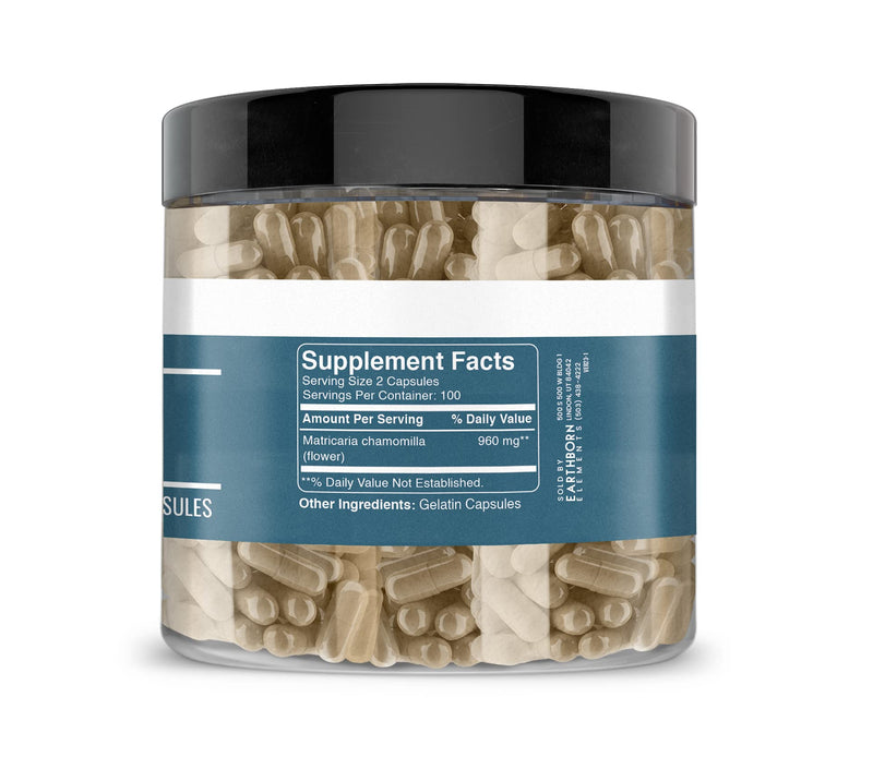 [Australia] - Earthborn Elements Chamomile Extract 200 Capsules, Pure & Undiluted, No Additives 