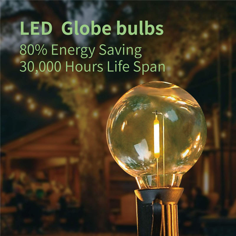 [Australia] - Meconard G40 Led Replacement Light Bulbs, E12 Screw Base Shatterproof Globe Bulbs for Outdoor String Lights, 1Watt Equvalent to 5 Watt Incandescent Bulbs,Warm White, 25Pack Warm White 25 Count (Pack of 1) 