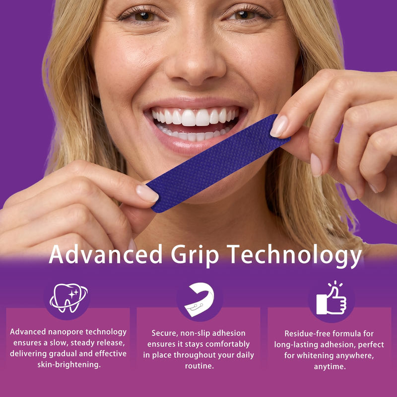 Purple Teeth Whitening Strips 14 Treatments, Whitening Strips for Sensitive Teeth and Enamel Safe, Teeth Whitening Effectively Remove Stains (28 Strips)