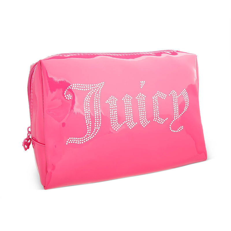 Juicy Couture Pink Rhinestones Makeup Bag Cosmetics Organizer Travel Essentials Set