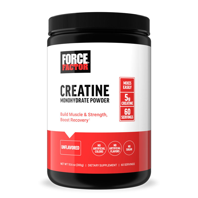 Force Factor Creatine Powder 60 Servings and Vitamin B Complex 60 Capsules Bundle for Muscle Gain, Strength, Energy, and Faster Recovery Nutritional Supplement+ Vitamin B Complex