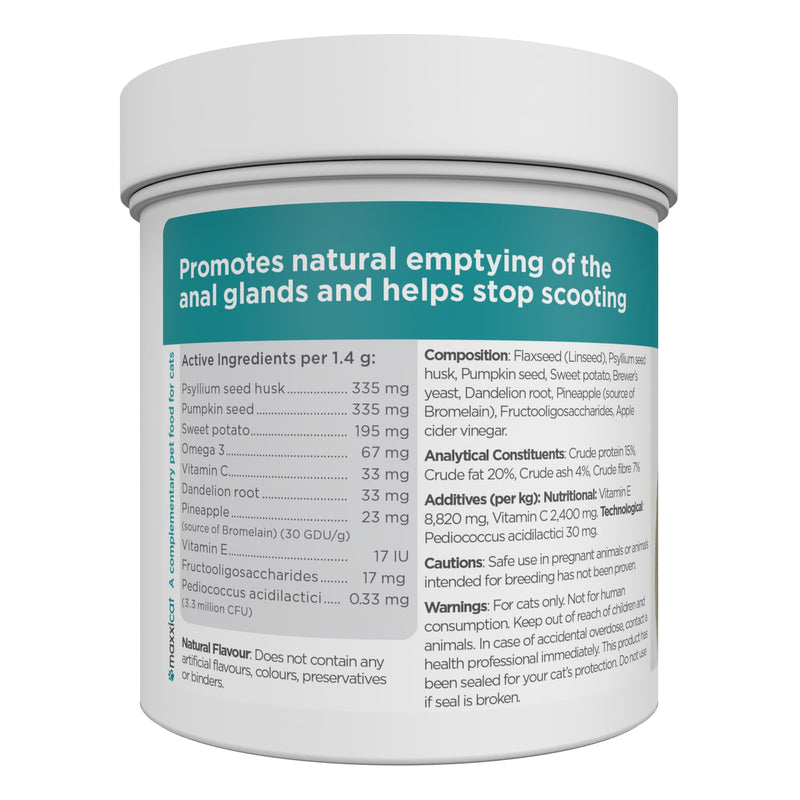 maxxiscoot Anal Gland & Digestive Health Support for Cats - Powder Supplement, 3.2oz - PawsPlanet Australia