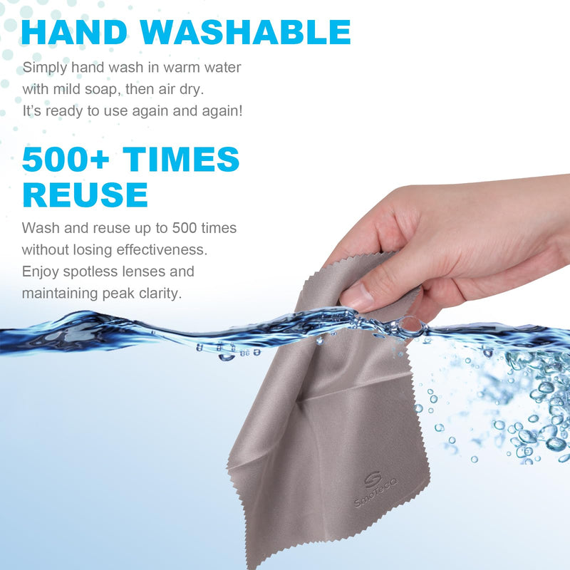 [Australia] - SmoTecQ 32-Pack Microfiber Glasses Cleaning Cloths - 7"x6" Ultra-Soft, Individually Wrapped & Reusable for Eyeglasses, Lenses, Screens & More (24 Black, 8 Gray) 