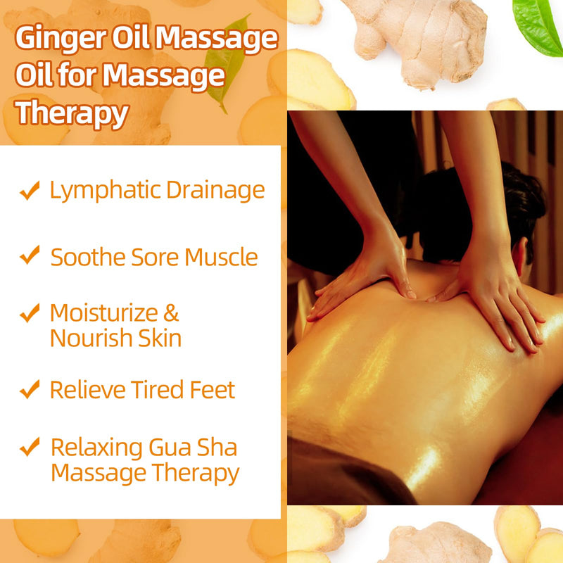 [Australia] - Ginger Oil Massage Oil for Massage Therapy,Ginger Oil Lymphatic Drainage Massage,Sore Muscle Massage Oil,Natural Ginger Body Oil for Gua Sha Massage with Arnica Oil-Warming,Relaxing,Soothing Muscles 