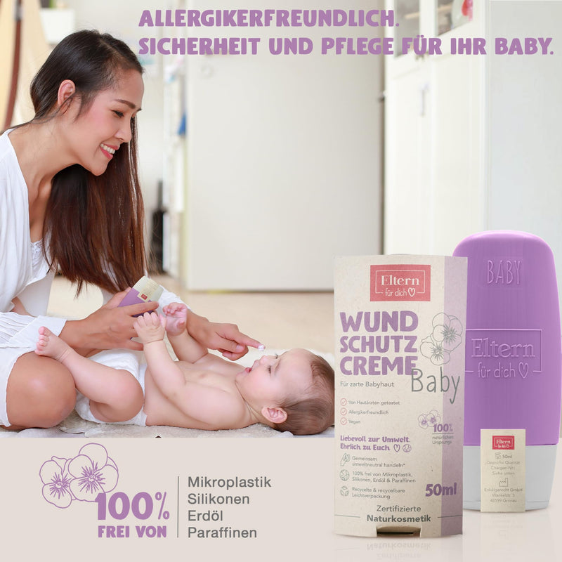 [Australia] - Parents for you Premium Baby Wound Protection Cream 50ml for delicate baby skin | Baby wound protection with valuable organic oils | Allergy friendly & vegan 