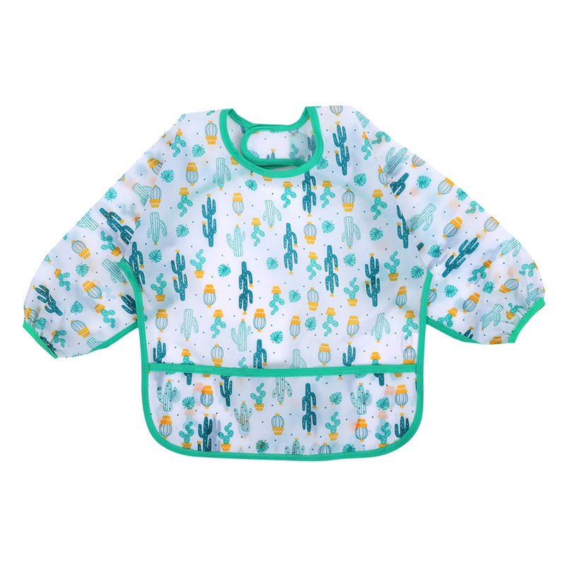 [Australia] - Accmor 4 Pack Long Sleeve Baby Bibs, Waterproof Sleeved Bib, Toddler Soft Bib for 6-36 Months Blue Dinosaur/Orange Pig/Yellow Elk/Green Cactus Medium : 6-24 Months 