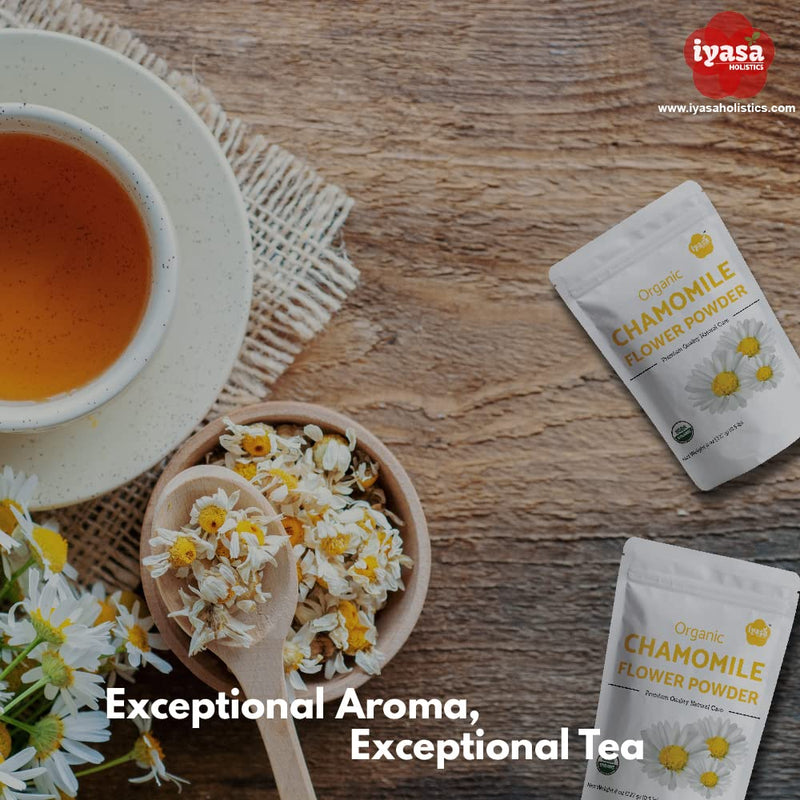 [Australia] - Organic Chamomile Flower Powder, Food Grade for Baking, Cooking, Tea, Summer Drinks, DIY Skin and Hair Care Products, Natural Face Packs, Face Mask 16 oz, 453 gm 